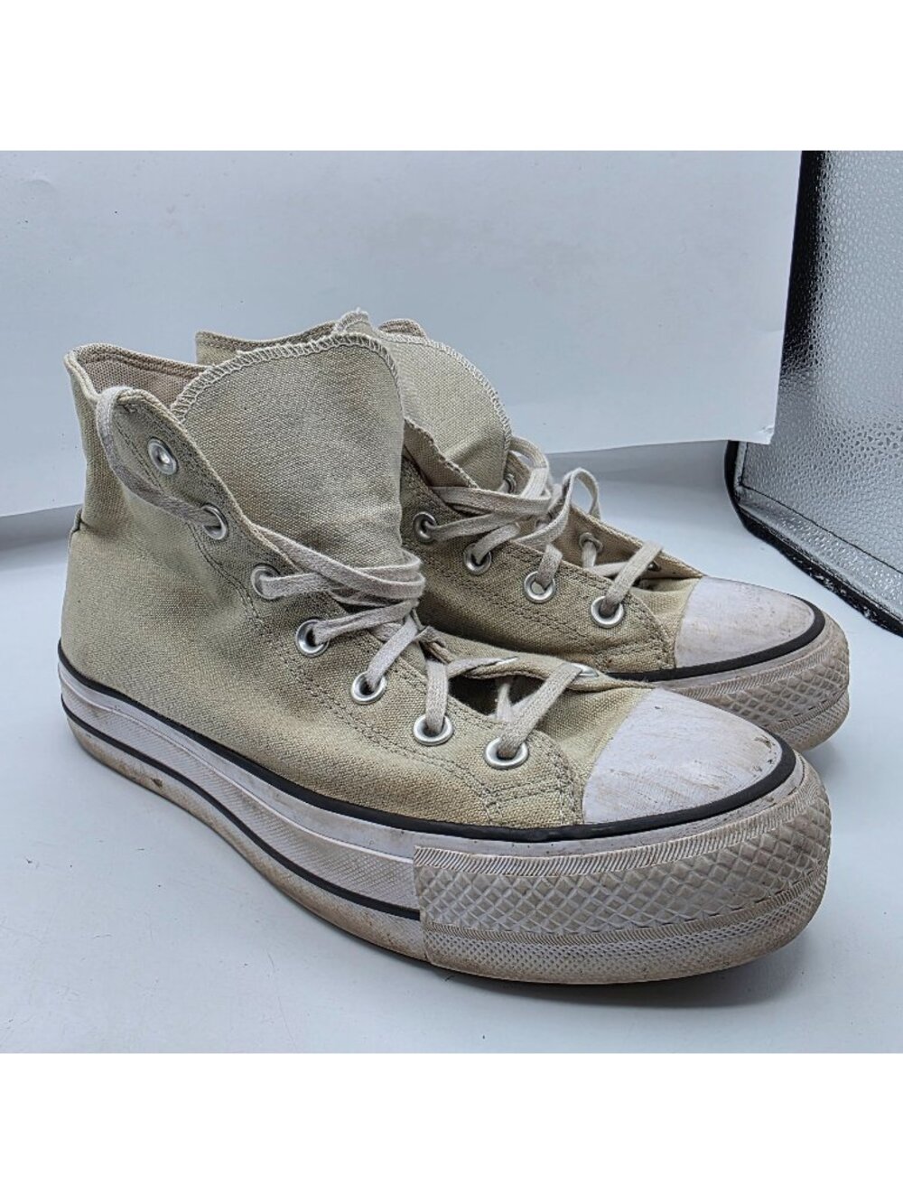 Converse Lift Platform Womens Size 8.5 Sneakers Light Green Casaul Walking Skate